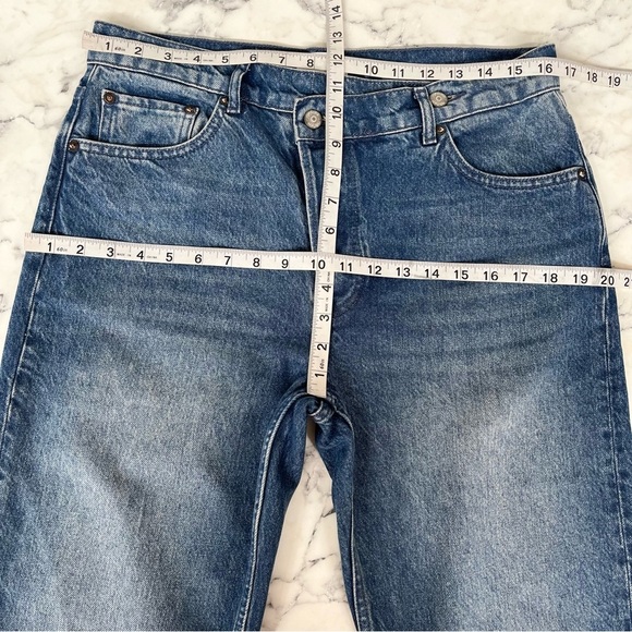 Boyish Casey crossover button high rise straight jeans high society raw hem 29 - Picture 4 of 10